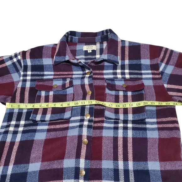 Frye Plaid Utility Shacket Jacket Button Front Pockets - Picture 11 of 15